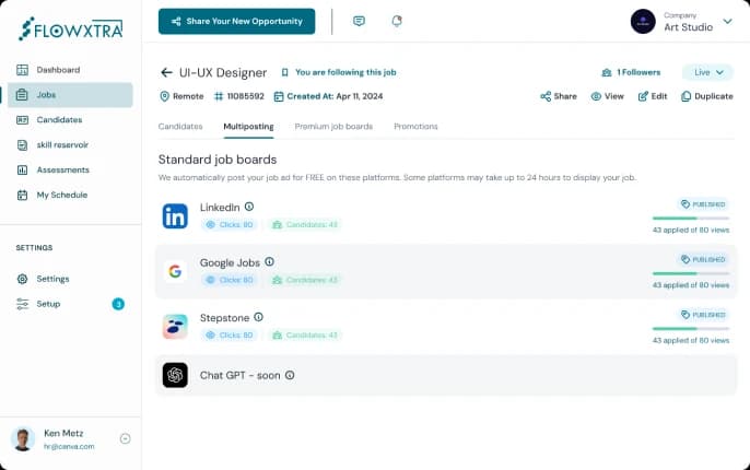Flowxtra - ميزة النشر المتعدد الذكي النشر المتعدد الذكي للوصول الأقصى - Flowxtra ATS